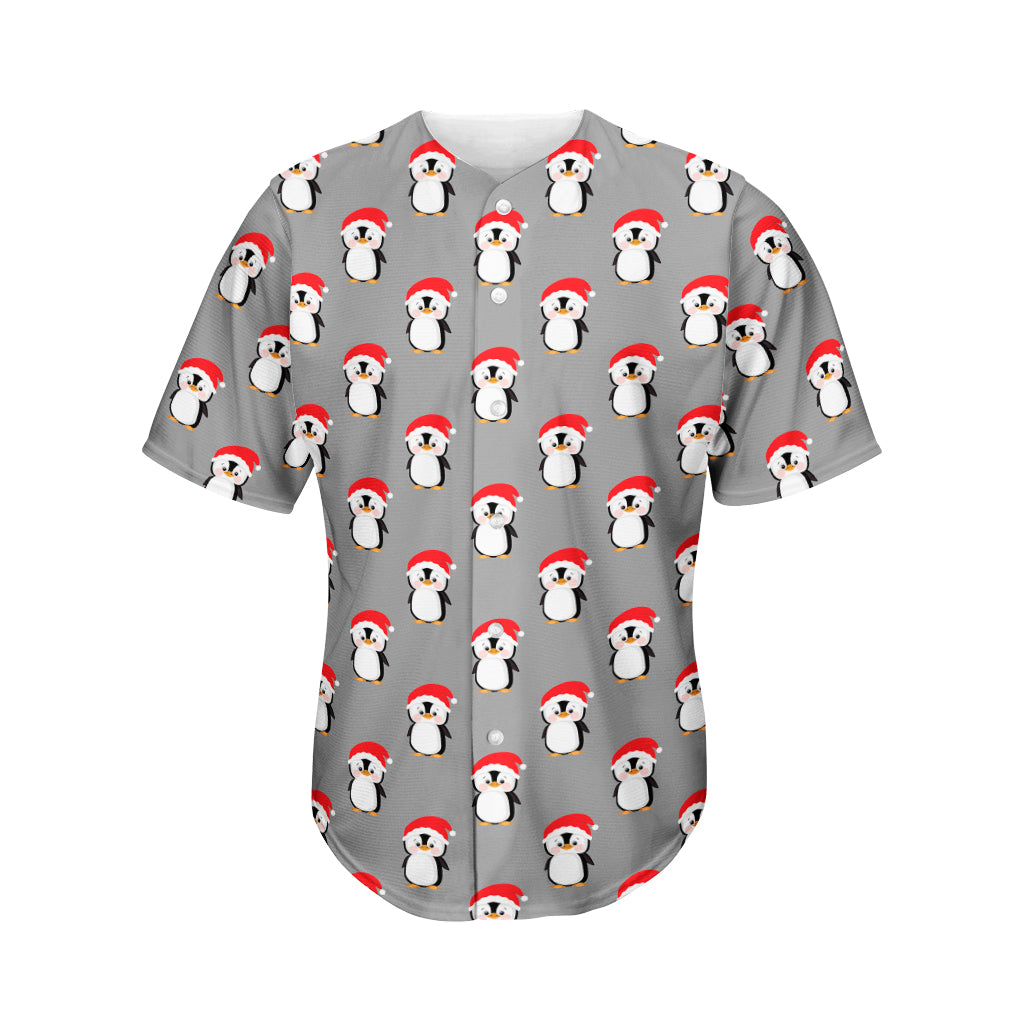 Christmas Santa Penguin Pattern Print Men’S Baseball Jersey 3D Print