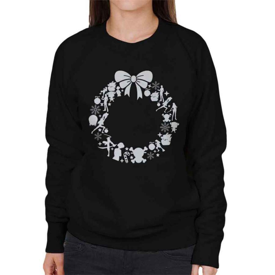 One Piece Christmas Wreath Pattern Women’s Sweatshirt