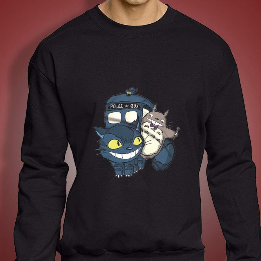 Totoro Doctor Who Blue Box Men’S Sweatshirt