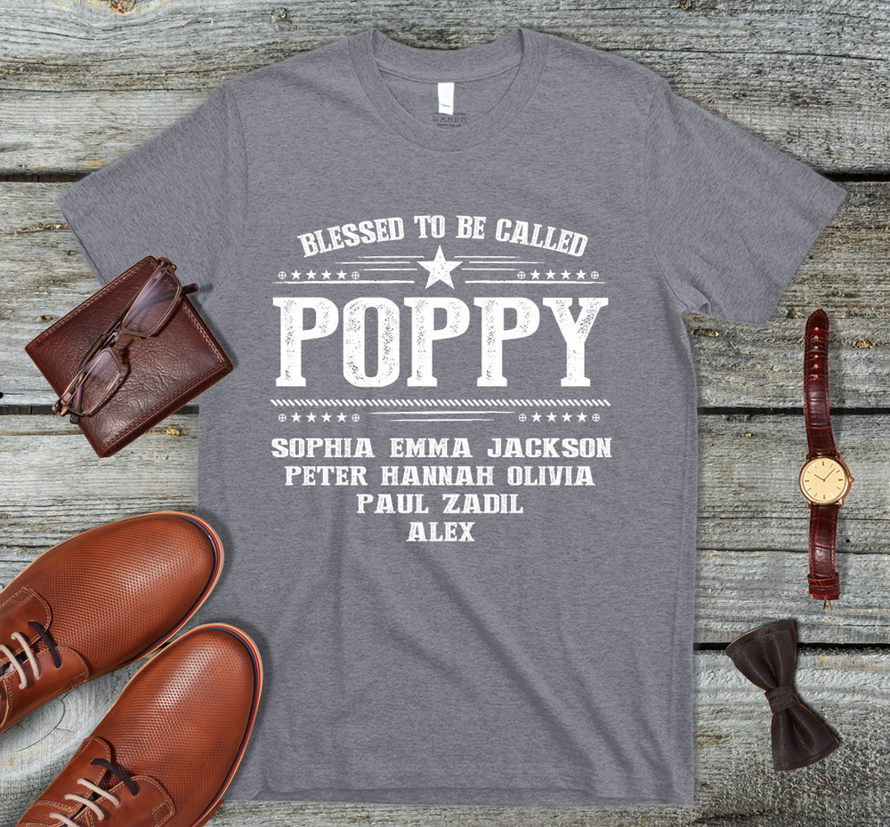 Blessed To Be Called Grandpa Personalized – Tshirt