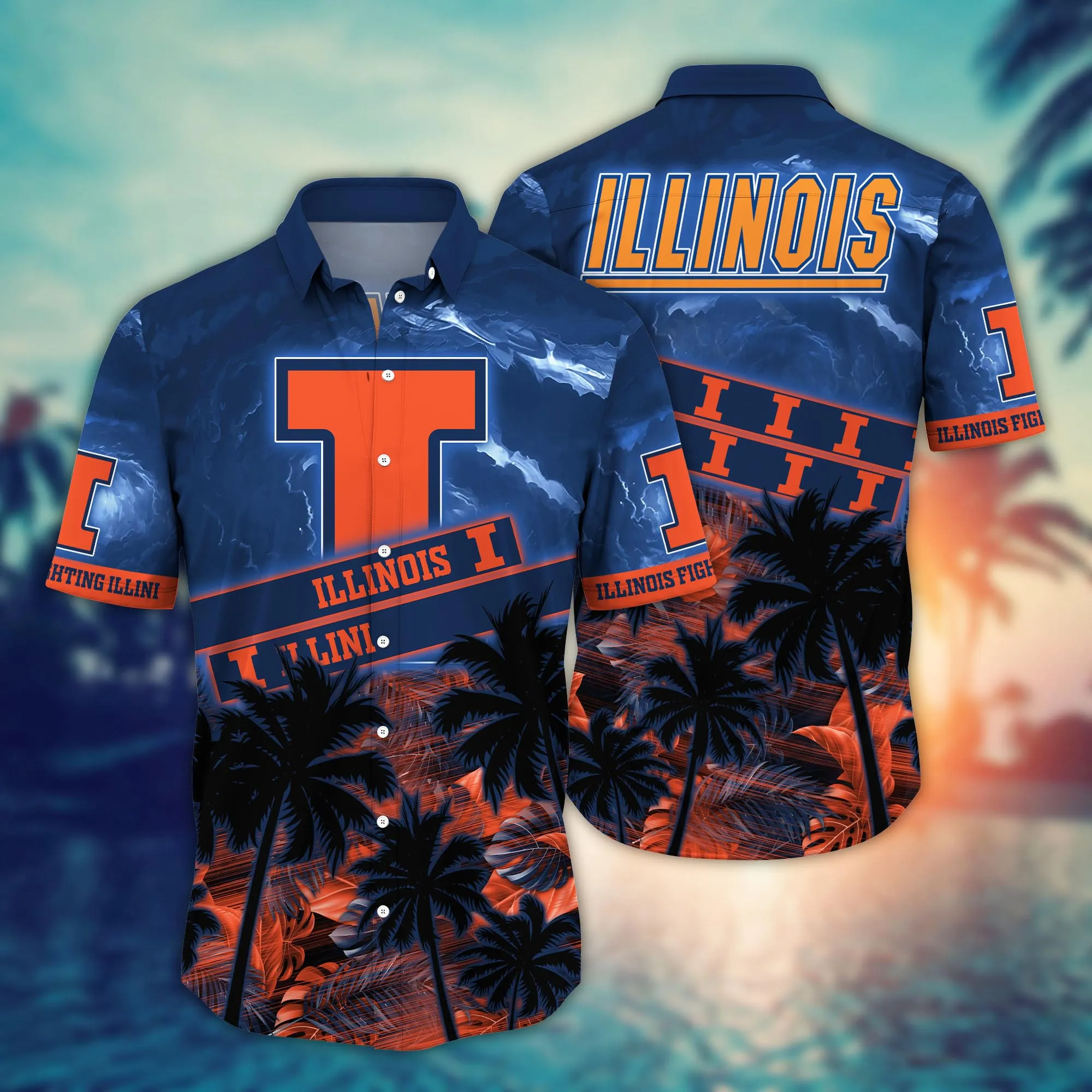 Illinois Fighting Illini NCCA Hawaiian Shirt Sunny Aloha Shirt