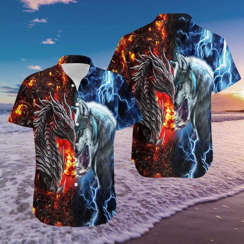 Order Hawaii Aloha Shirts Dragon And Wolf Ha68826