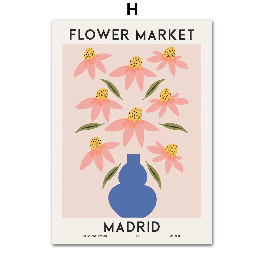 Flower Market Vase Eye Matisse Vienna Muses Nordic Abstract Poster Canvas Painting Wall Pictures For Living Room Modern Decor alx