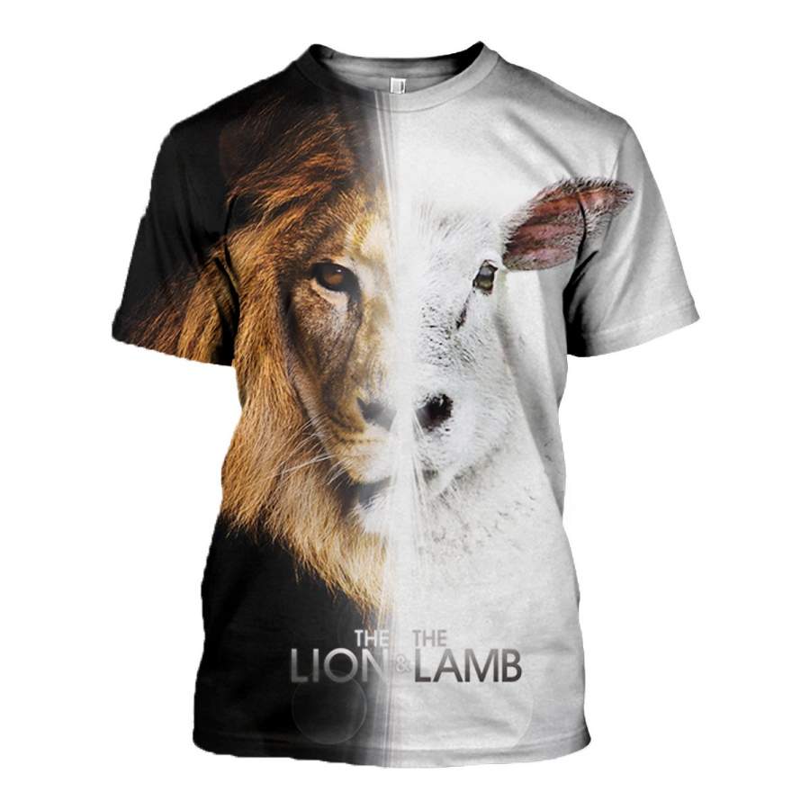 3D All Over Printed Lion and Lamb T-shirt Hoodie SNUL170408