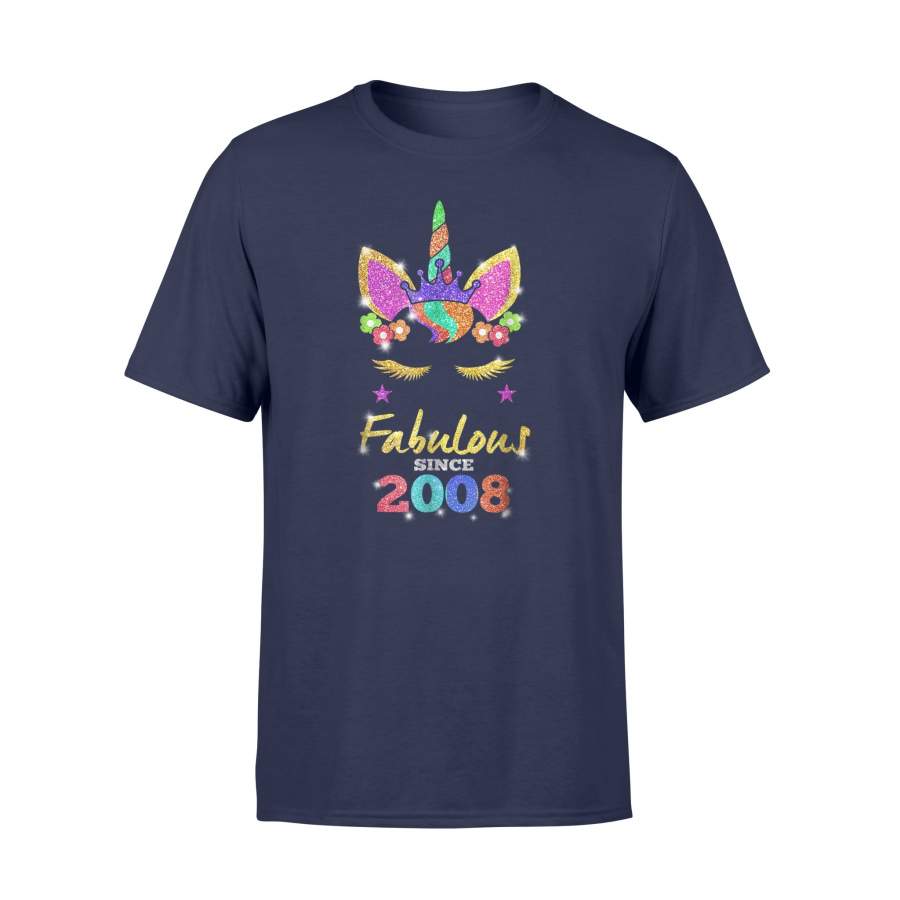 10th Birthday Fabulous Since 2008 Unicorn T Shirt