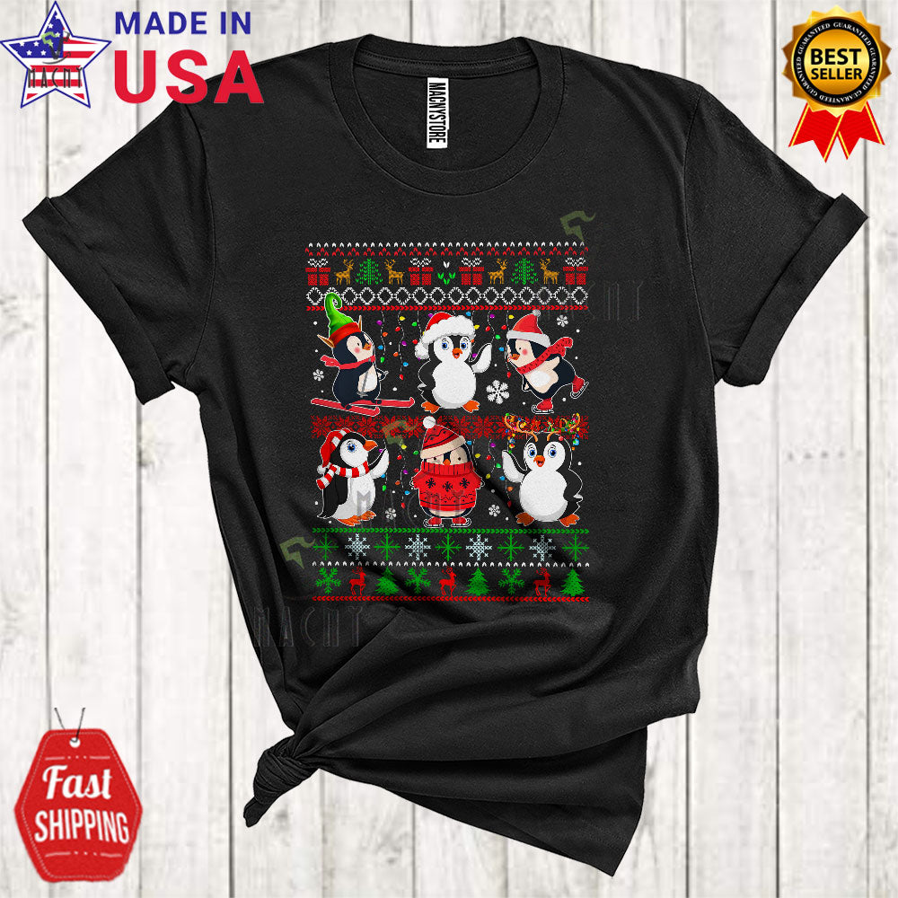 Reindeer Santa Elf Penguin Collection Funny Cool Christmas Sweater Santa Elf Xmas Animal Lover T-Shirt