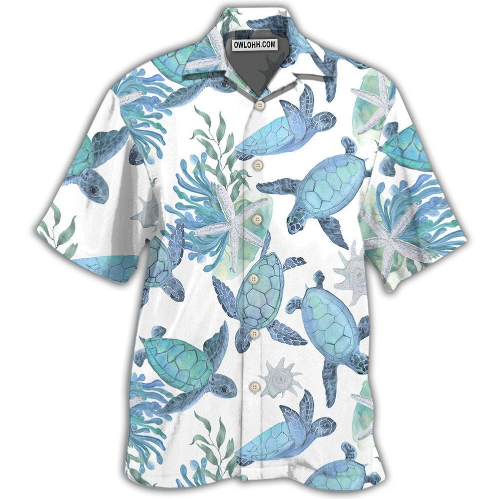 Turtle Blue Turtle Basic – Hawaiian Shirt  – Owl Ohh