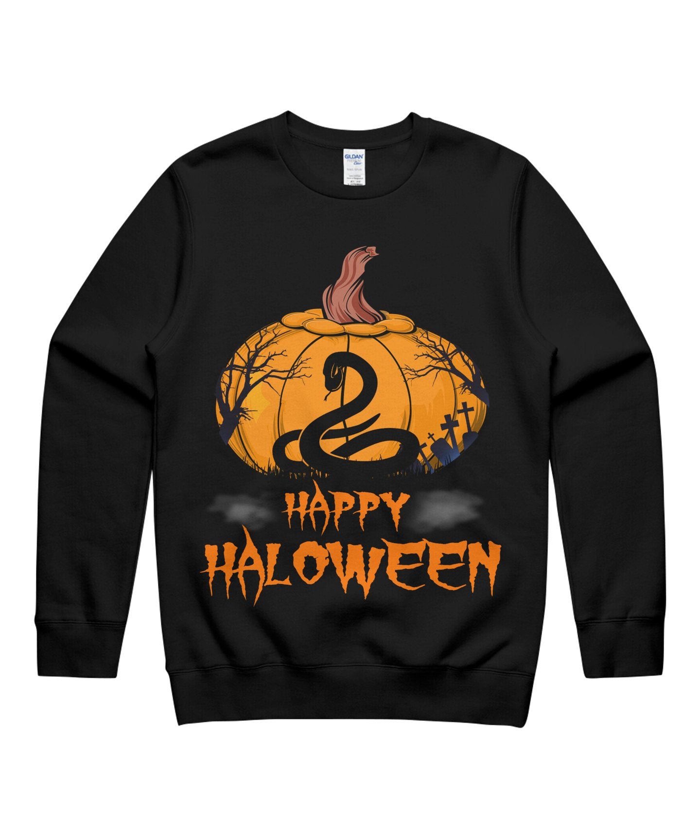 Snake Pumpkin Happy Halloween Costumes Scary Matching Animal Unisex Crewneck Sweatshirt