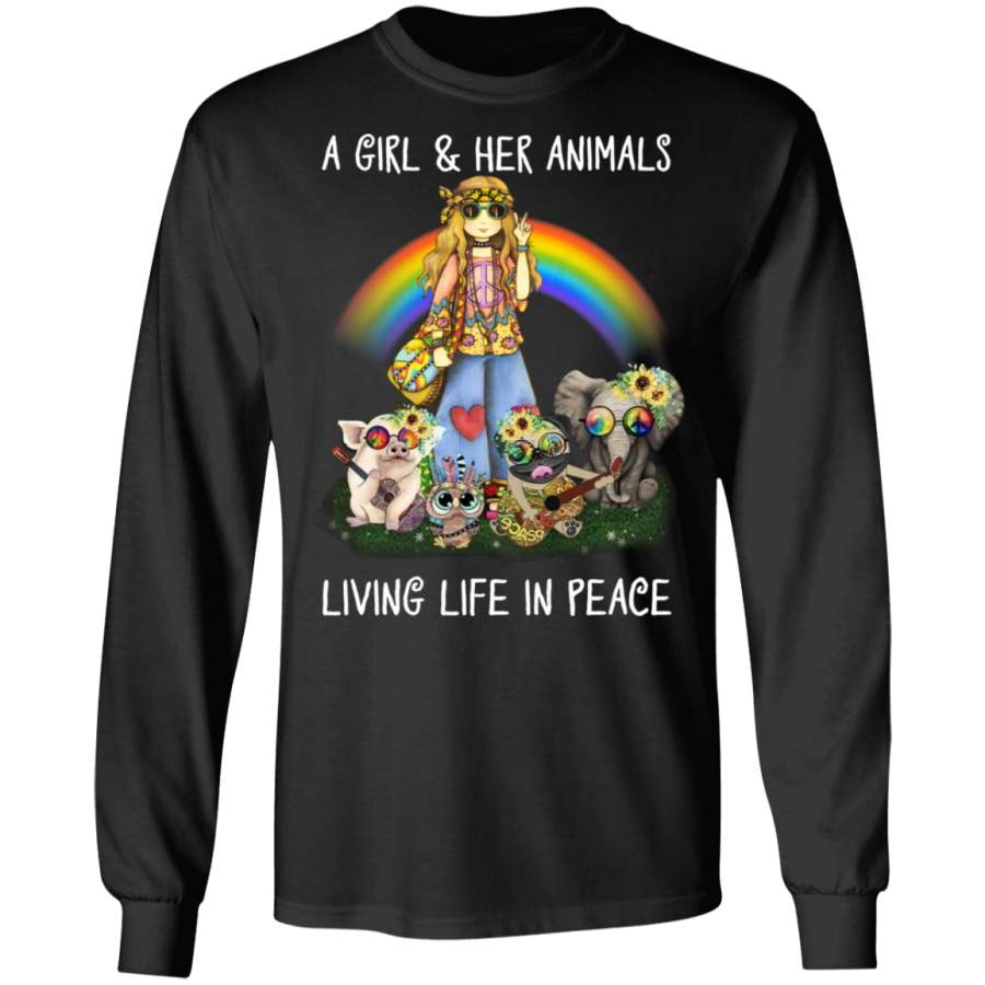 A Girl And Her Animals Living Life In Peace Hippie Long Sleeve