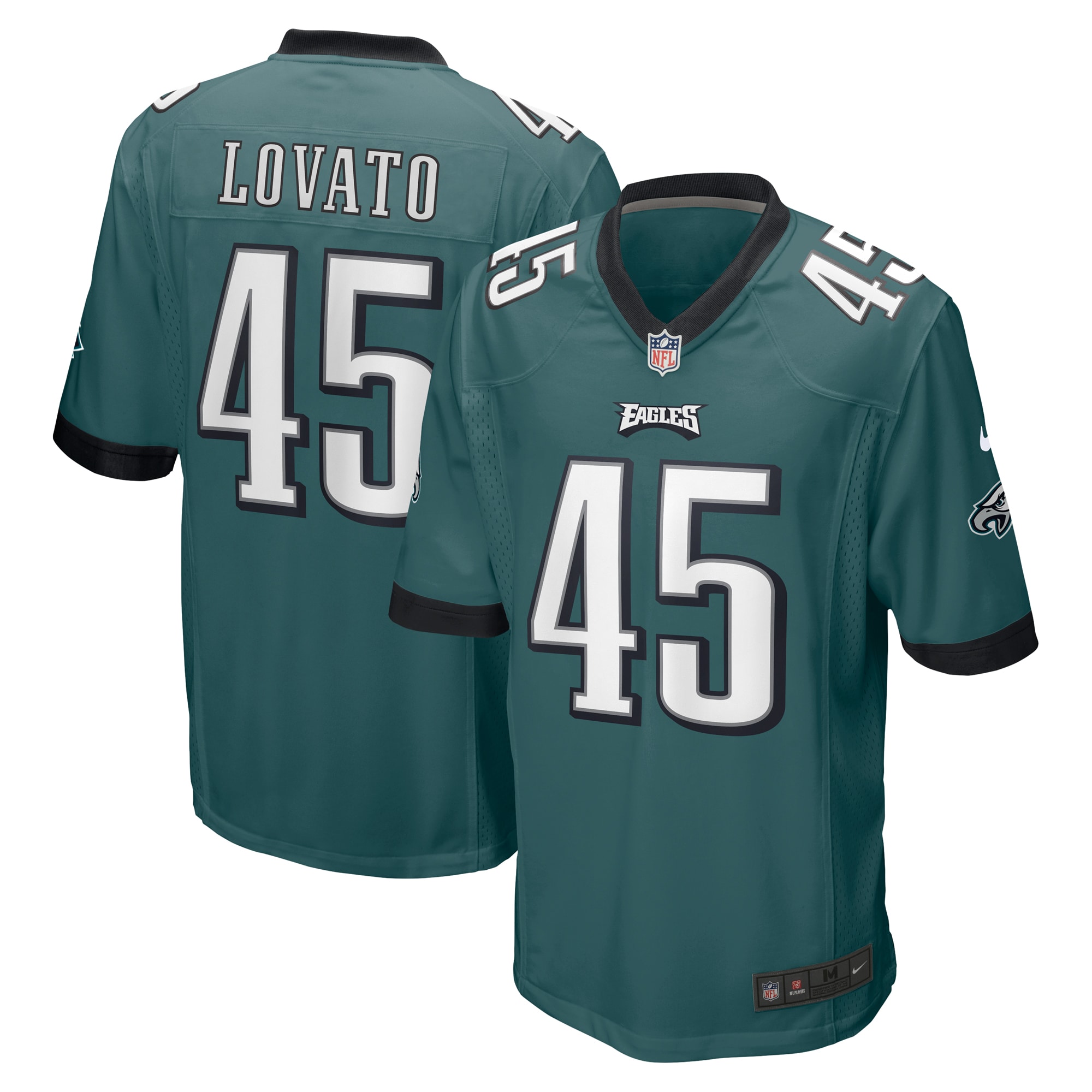 Men’s Philadelphia Eagles Rick Lovato Midnight Green Game Jersey