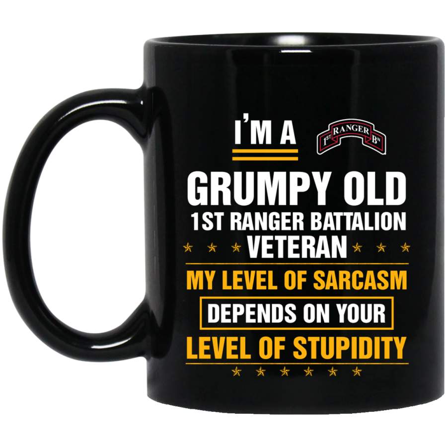 Grumpy Old 1st Ranger Battalion Veteran T-Shirt Veterans Day Christmas Gift Mug