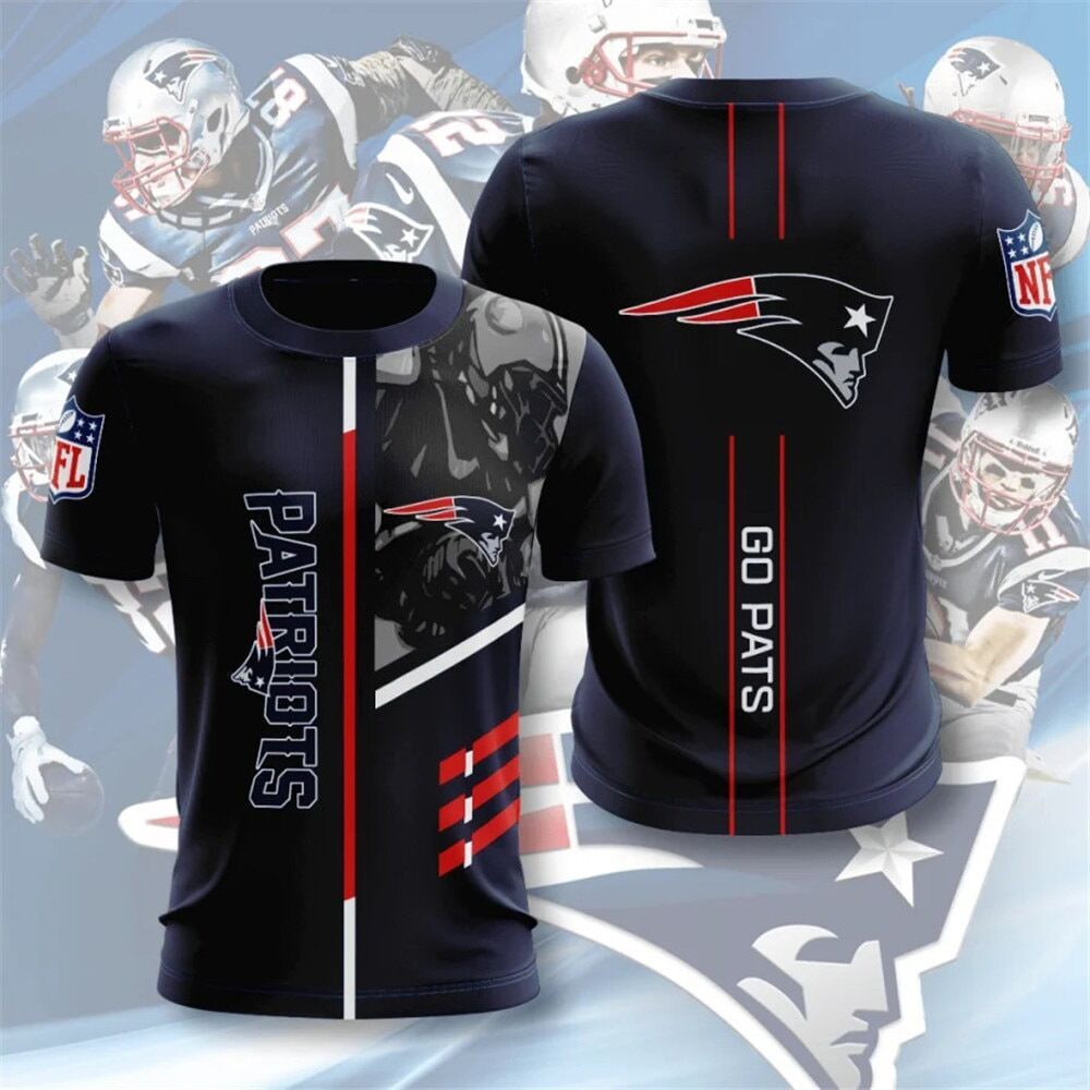 NEW ENGLAND PATRIOTS 3D PRINTED MESH T-Shirt