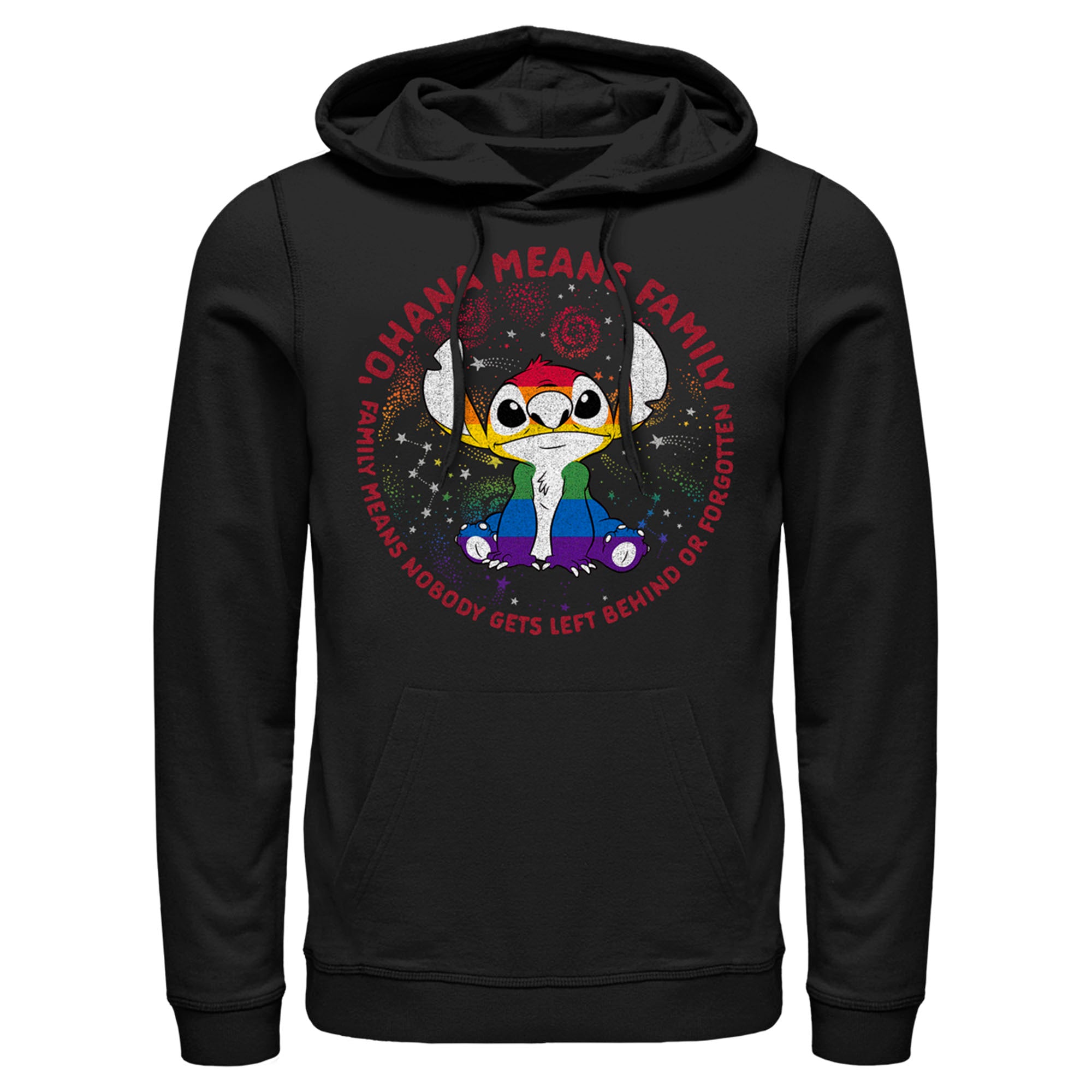 Men’S Lilo & Stitch Ohana Rainbow Pride Pull Over Hoodie