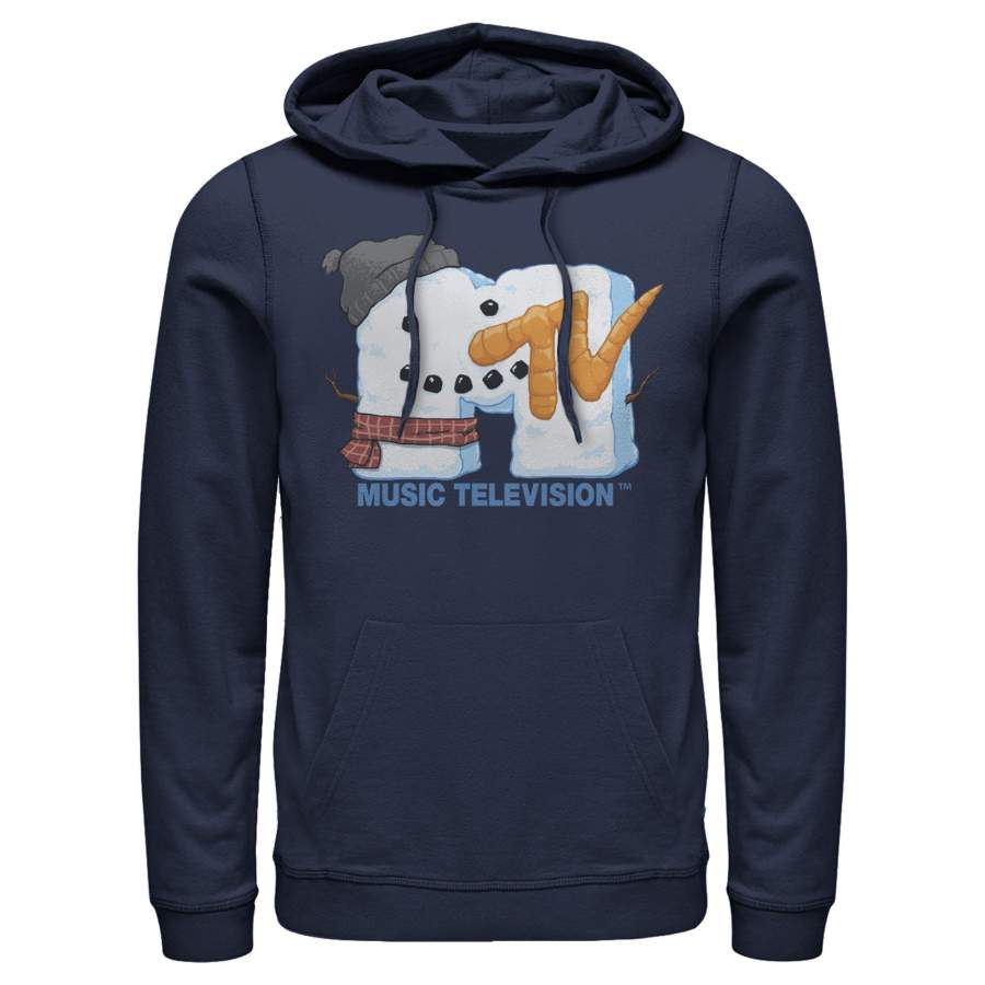 MTV Men’s Christmas Logo Snowman  Lightweight Hoodie