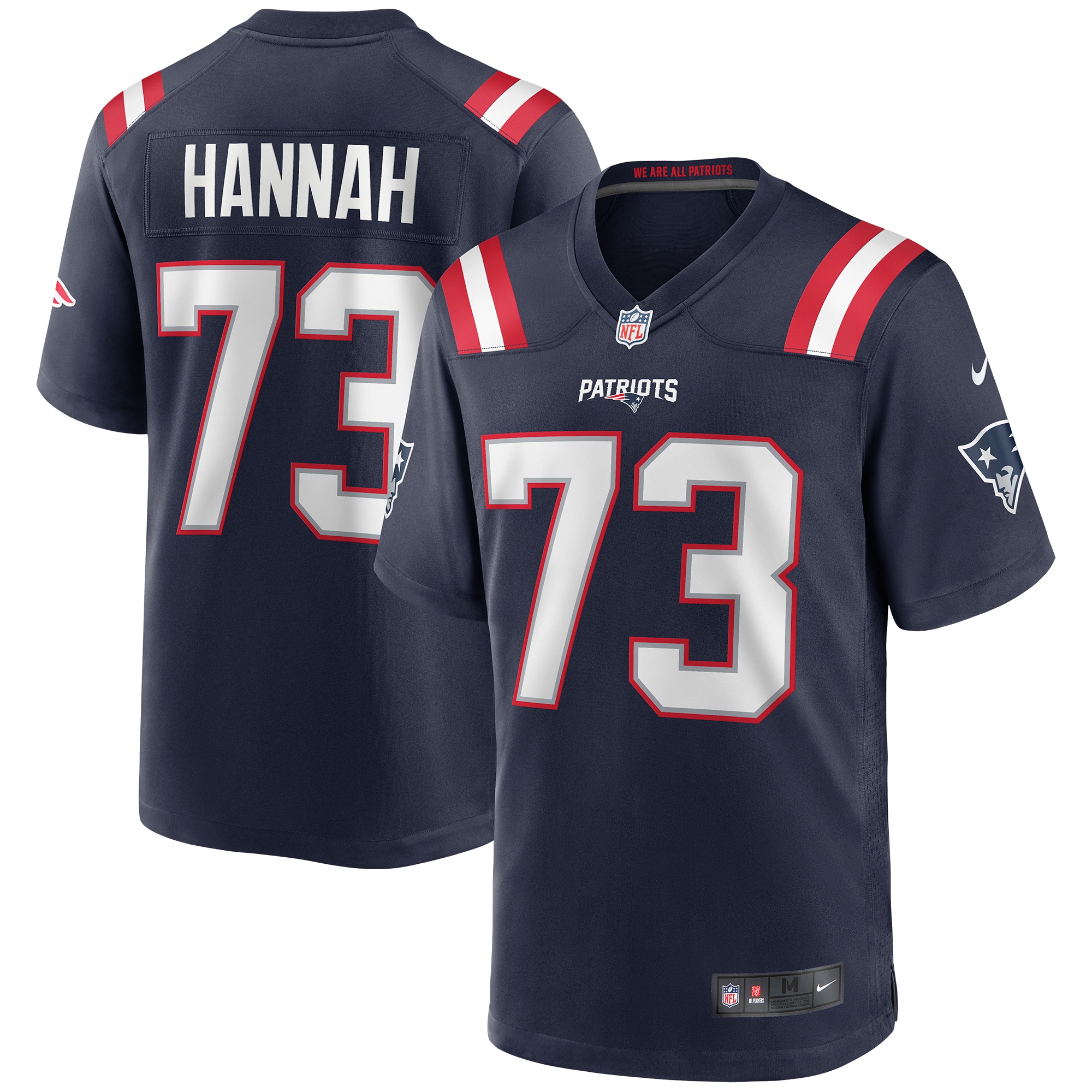 John Hannah New England Patriots Game Retired Player Jersey – Navy