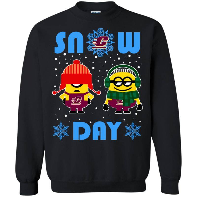 Shop Check Out This Awesome Central Michigan Chippewas Minion Christmas Ugly Sweater Snow Day Snowflake Sweatshirts