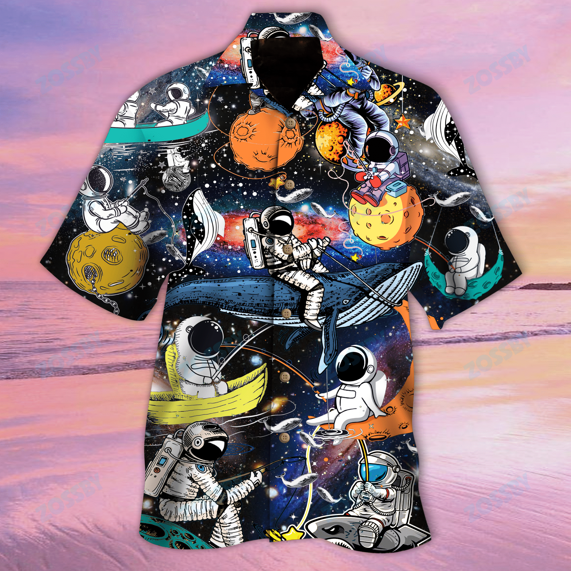 Astronaut Loves Fishing Hawaiian Shirt Lh1505