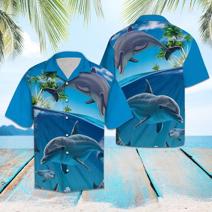 Island Dolphin Beach Hawaiian Shirt  Unisex  Adult  Hw5533