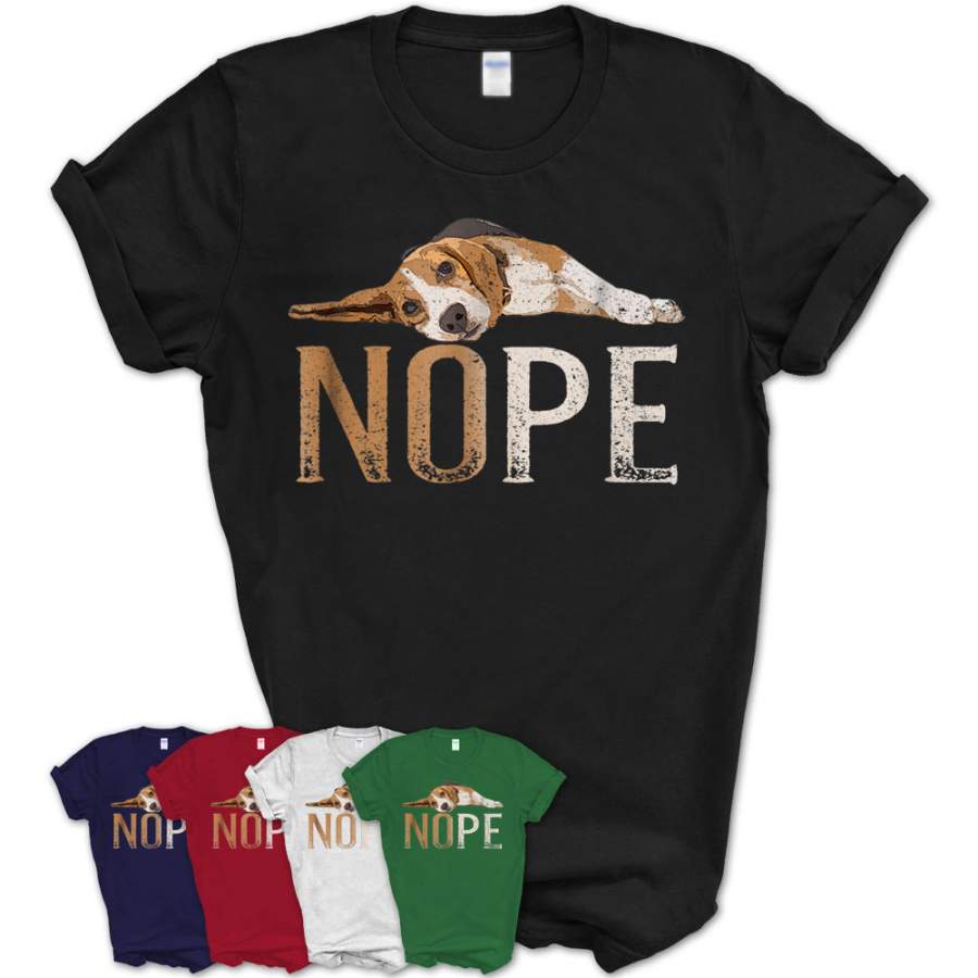 Nope Lazy Beagle T-Shirt Dog Puppy Pet Animal Fur Paw Tee