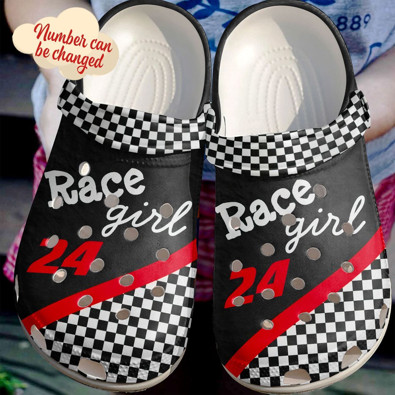 Drag Racer Personalized Clog, Custom Name, Text, Color, Number Fashion Style For Women, Men, Kid, Print 3D Race Girl