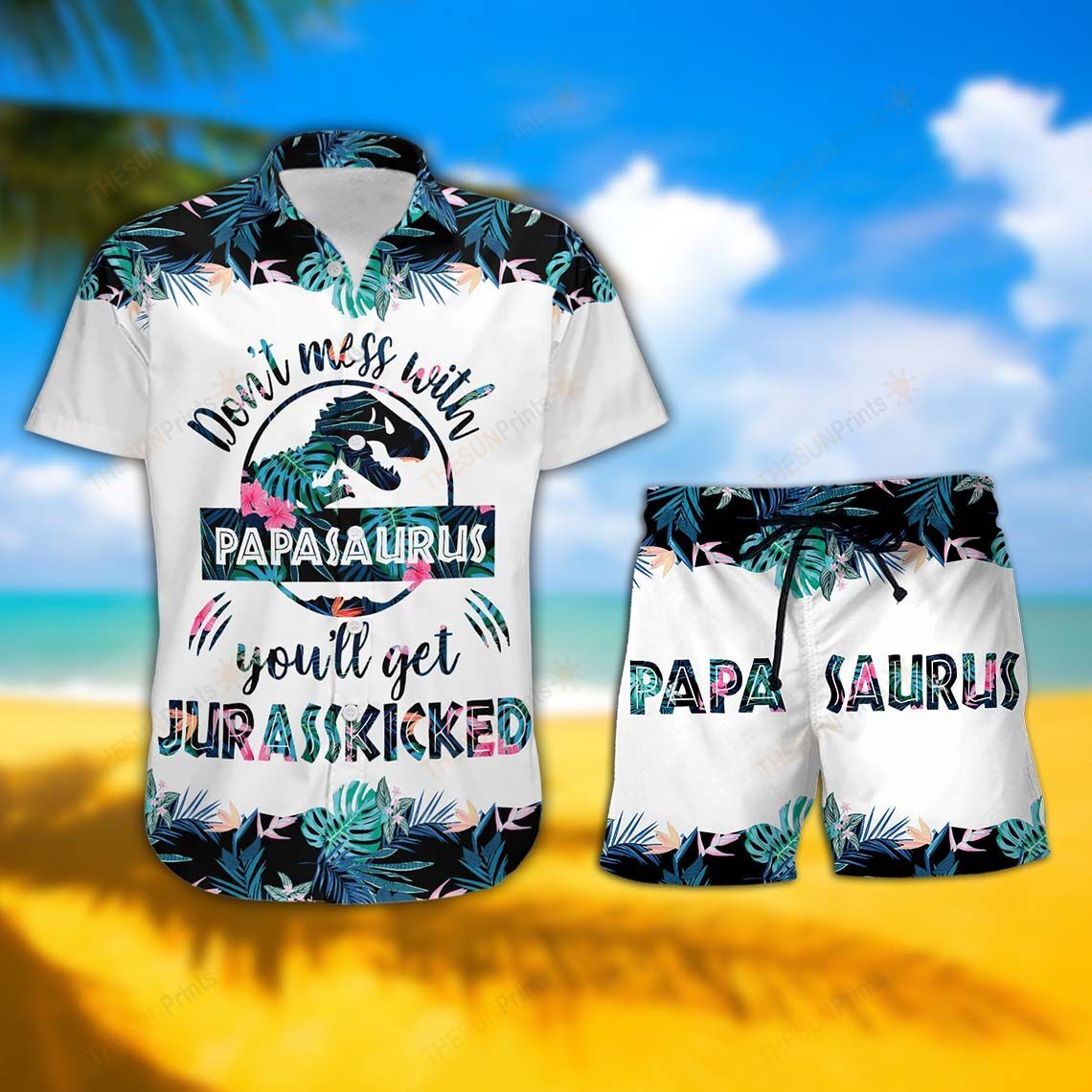 Papasaurus Hawaiian Shirt And Shorts 002087 Ha109970