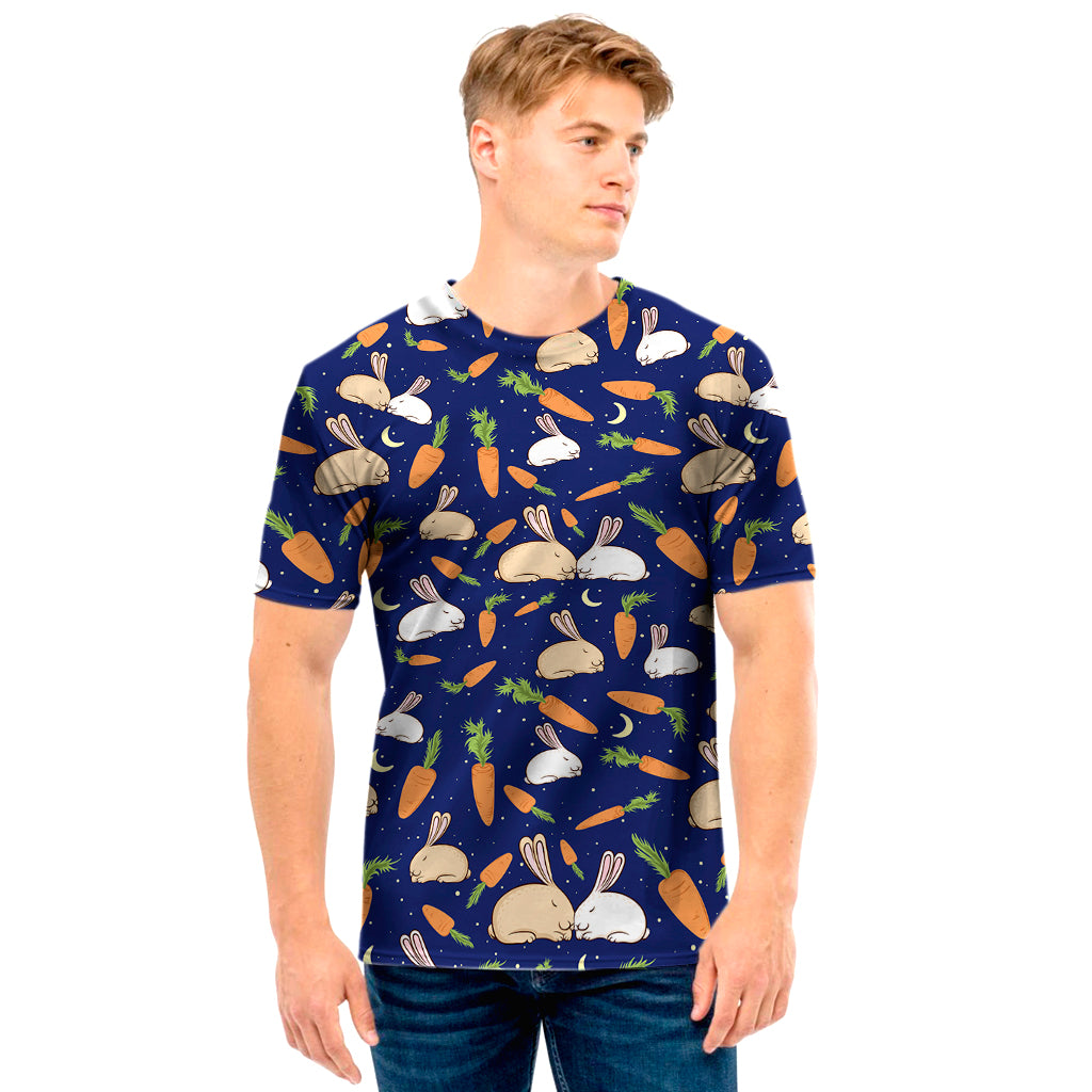 Carrot And Rabbit Pattern Print Men’S T-Shirt