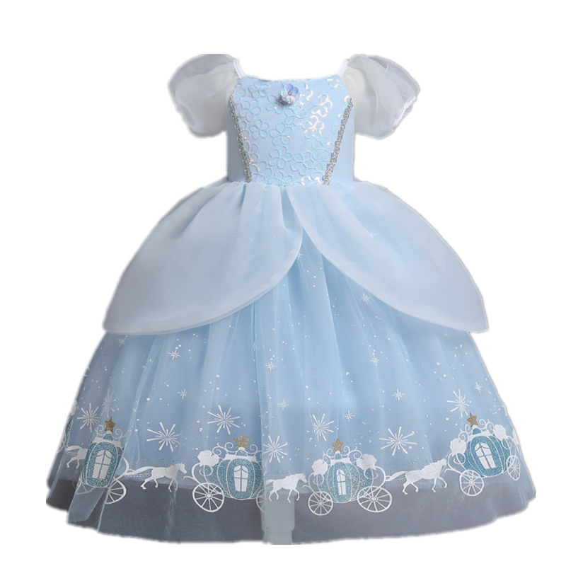 4-10T Elegant Fancy Princess Dresses for Girls Cosplay Costume Halloween Dress Up Christmas Party Clothes for Girl Kids Clothing alx