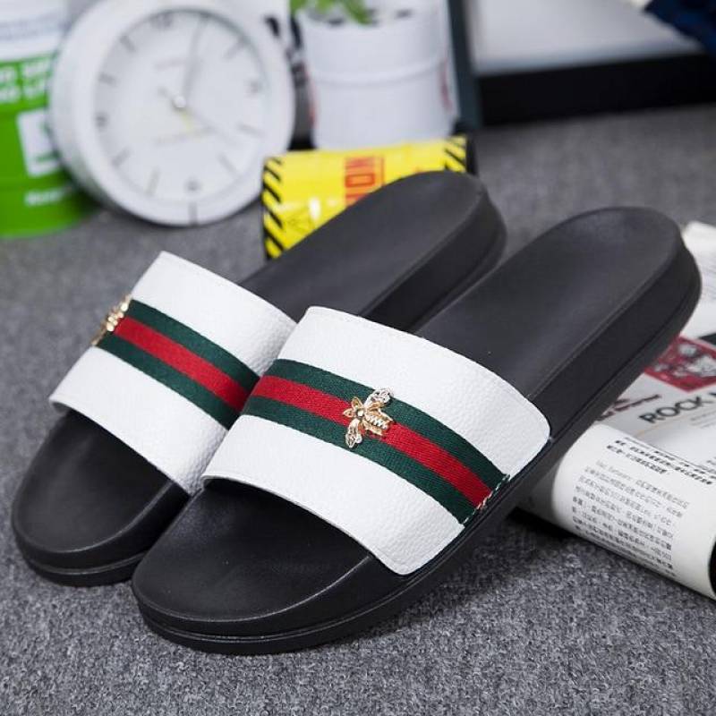 Men’s Slippers EVA Men Shoes Male  Flip Flops Soft Black and White Stripes Casual Summer Slides and Outdoor Footwear