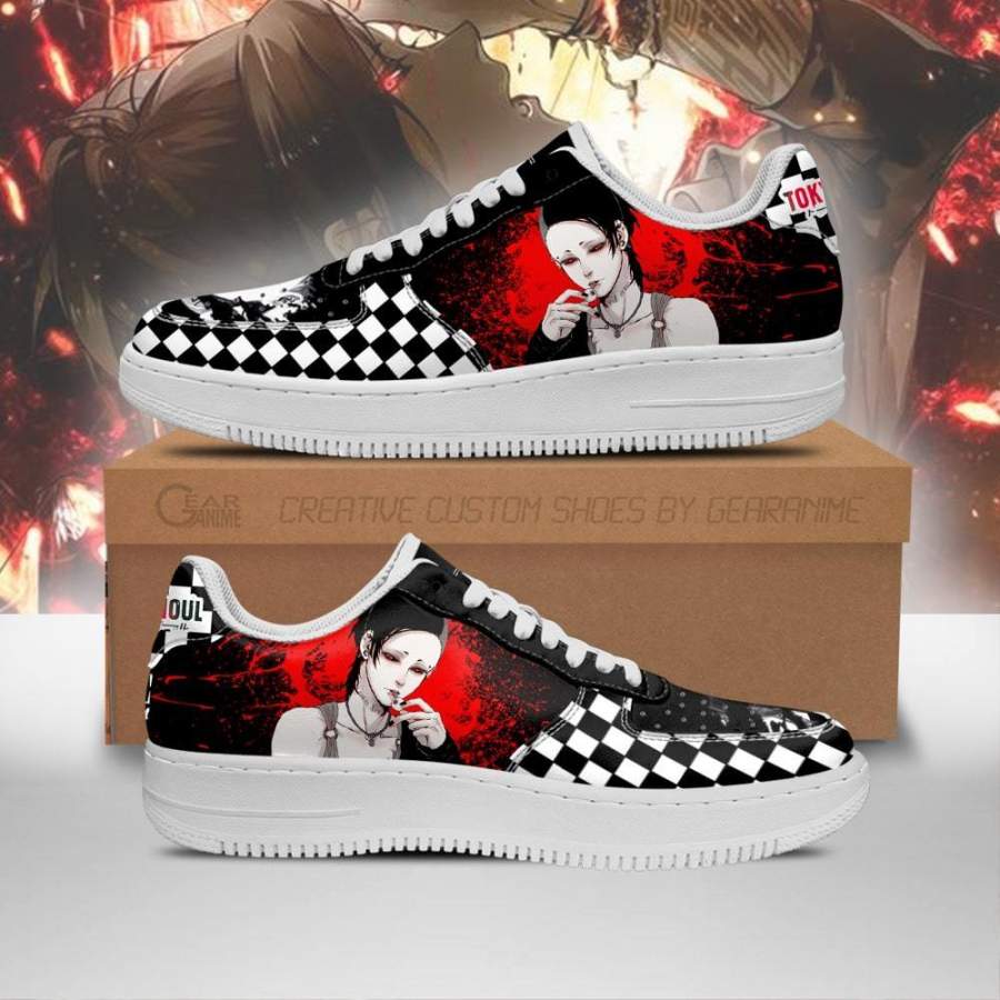 Tokyo Ghoul Uta Air Sneakers Custom Checkerboard Shoes Anime Leather