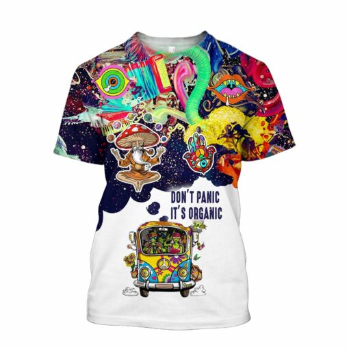 Don’T Panic It’S Organic Hippie 3D All Over Printed Shirts For Men And Women, Hippie Lover, Hippie Soul