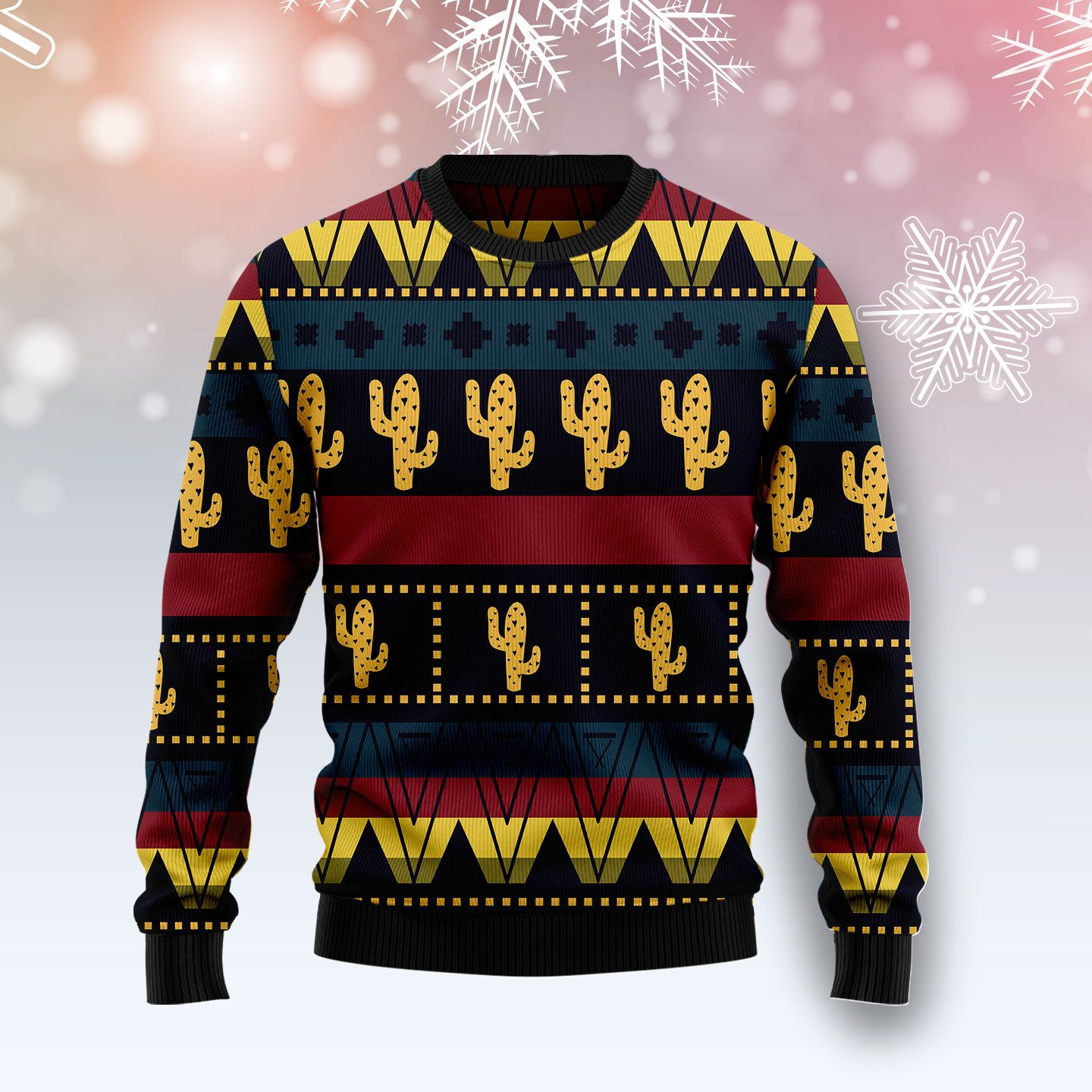 Cactus Group Pattern T0411 Ugly Christmas Sweater