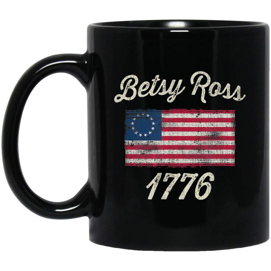 God Bless America Betsy Ross Flag 1776 Vintage T-shirt Coffee Mug