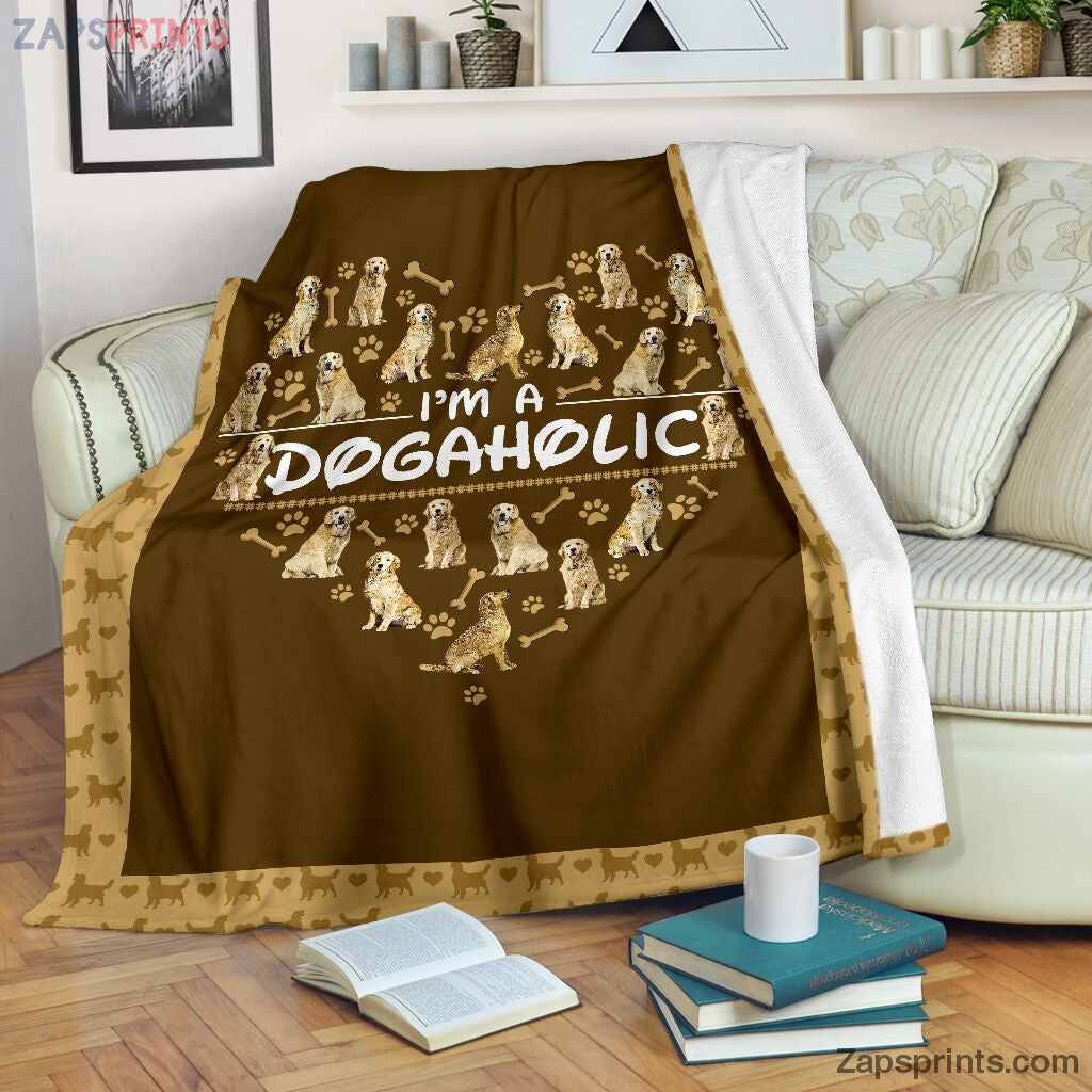 I Am Dogaholic Golden Retriever Blanket – Cool Gift Ideas