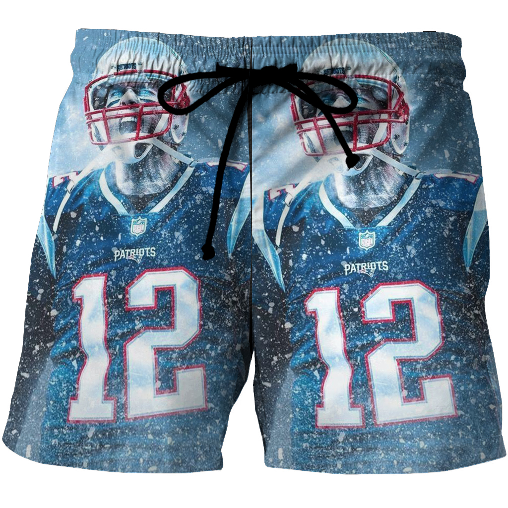 New England Patriots Tom Brady2 3D All Over Print Summer Beach Hawaiian Short