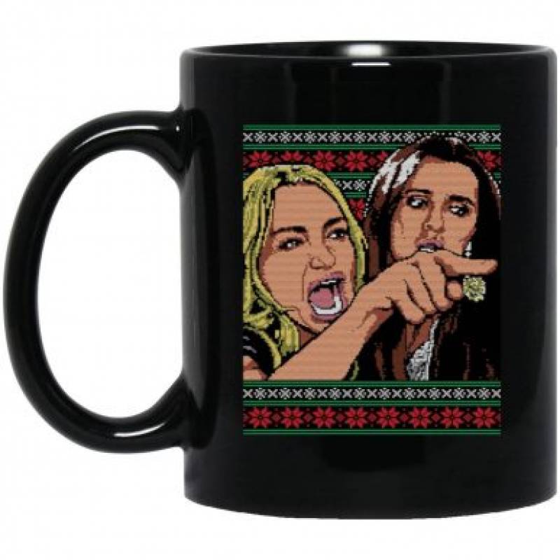 Woman Yelling at a Cat Ugly Christmas Meme  Mug