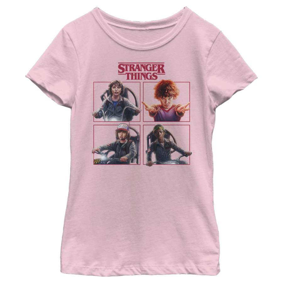 Stranger Things Girl’s Character Squares  T Shirt