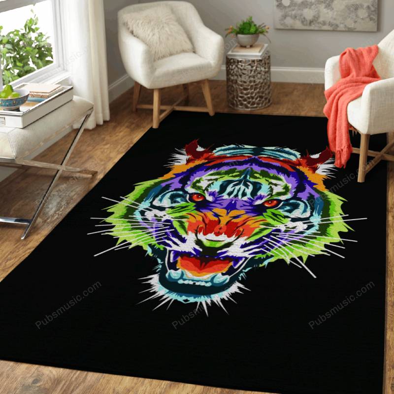 Colorful tiger in popart – Pop Art Area Rug Carpet