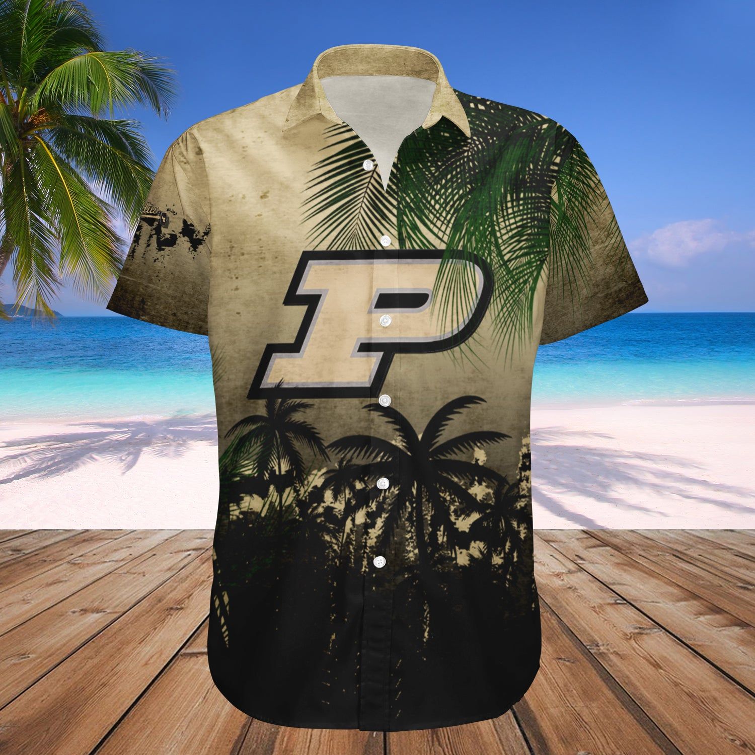 Purdue Boilermakers Hawaii Shirt Coconut Tree Tropical Grunge – NCCA