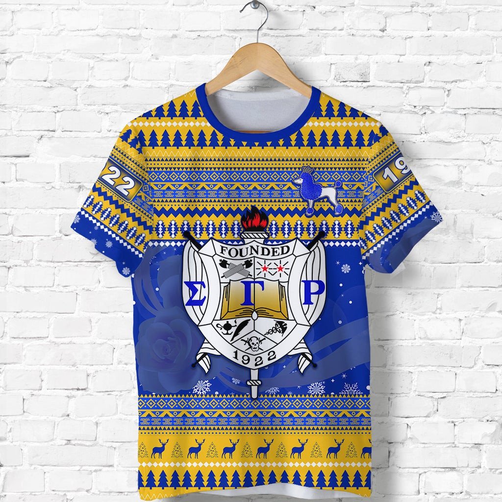 Sorority Tshirt – Sigma Gamma Rho Christmas Tshirt African Pattern