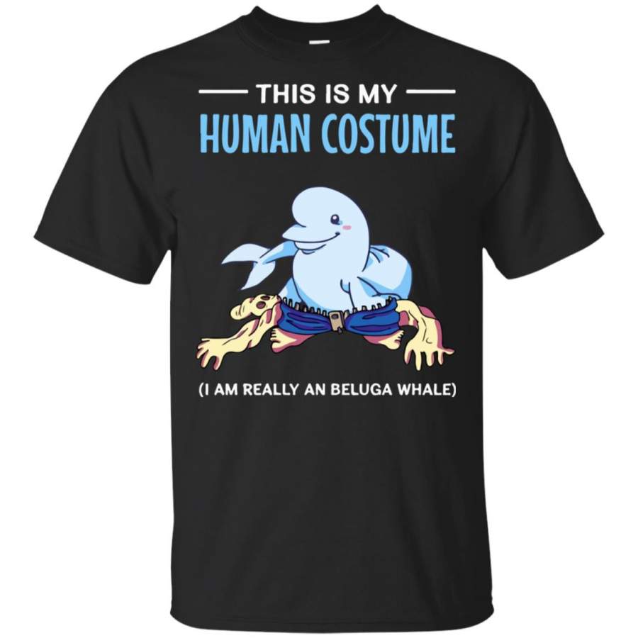 This Is My Human Costume I’m A Beluga Whale Halloween Long Sleeve T-Shirt