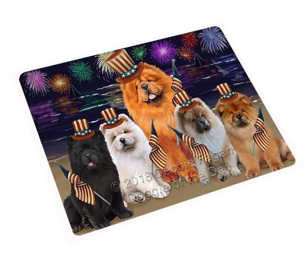 4Th Of July Independence Day Firework Chow Chows Dog Blanket Blnkt55560 (37X57 Sherpa)