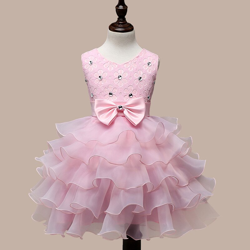 Ashion Girl Princess Dress Tulle Child Vestido Puff Sleeveless Evening Wedding Party Birthday Tutu Dress Child Clothes 1-6Y alx