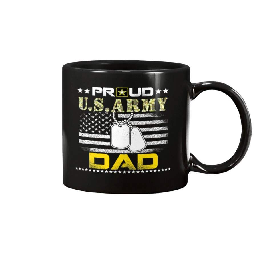 Vintage Proud Dad U.S.Army Veteran Flag Gift Mug