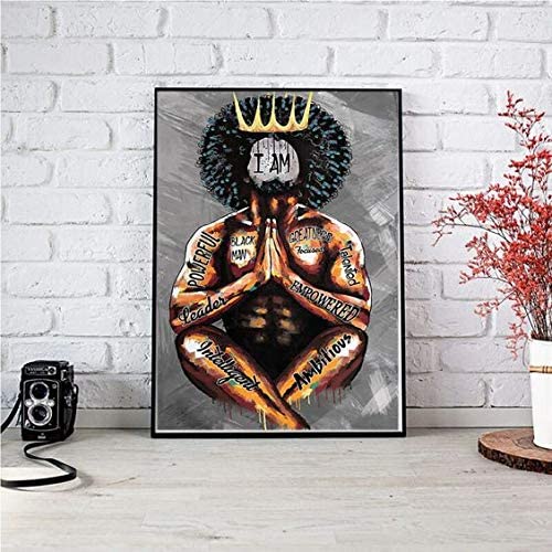 Black King Praying I Am Black Man Greatness Focused Powerful Leader Talented Poster