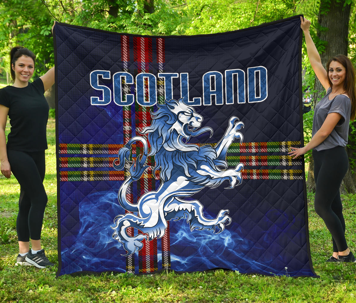 1Stscotland Premium Quilt Blue Light Scottish Lions Special A25