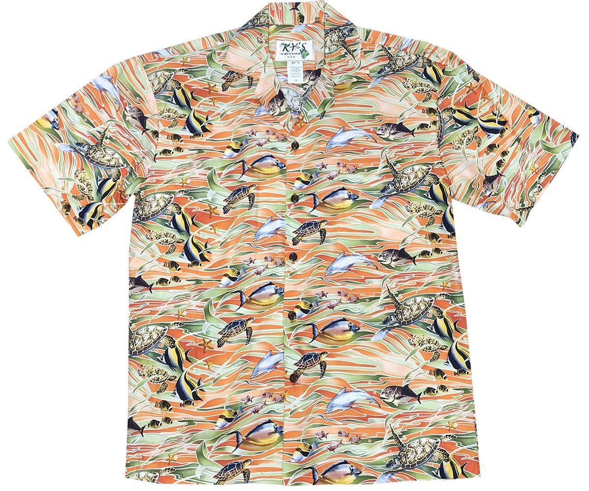 Hawaii Sea Life Orange Hawaii Shirt Made In Summer Beach Ha80602