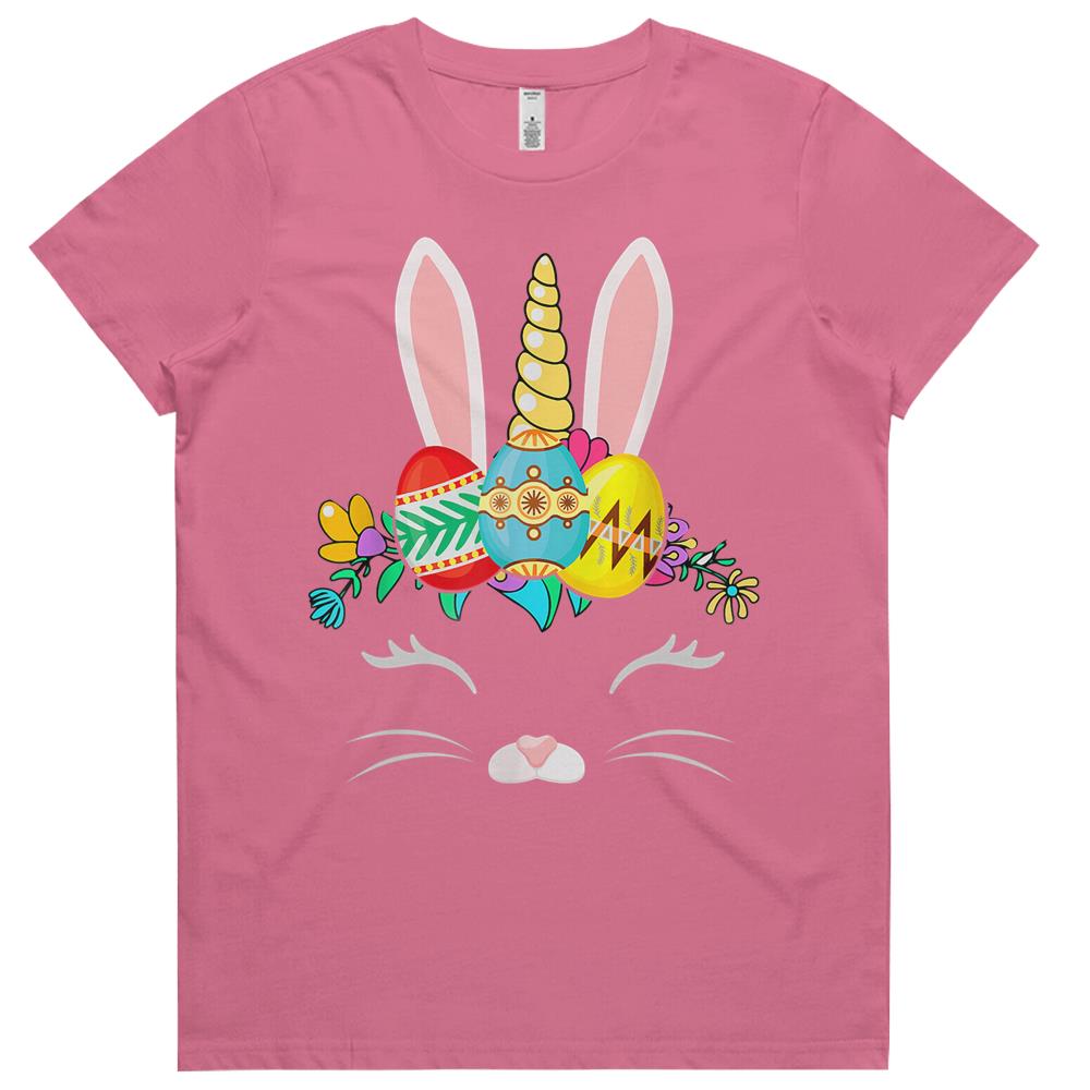 Bunny Unicorn Happy Easter Day 2021 Color Eggs Gifts Womens Tshirts