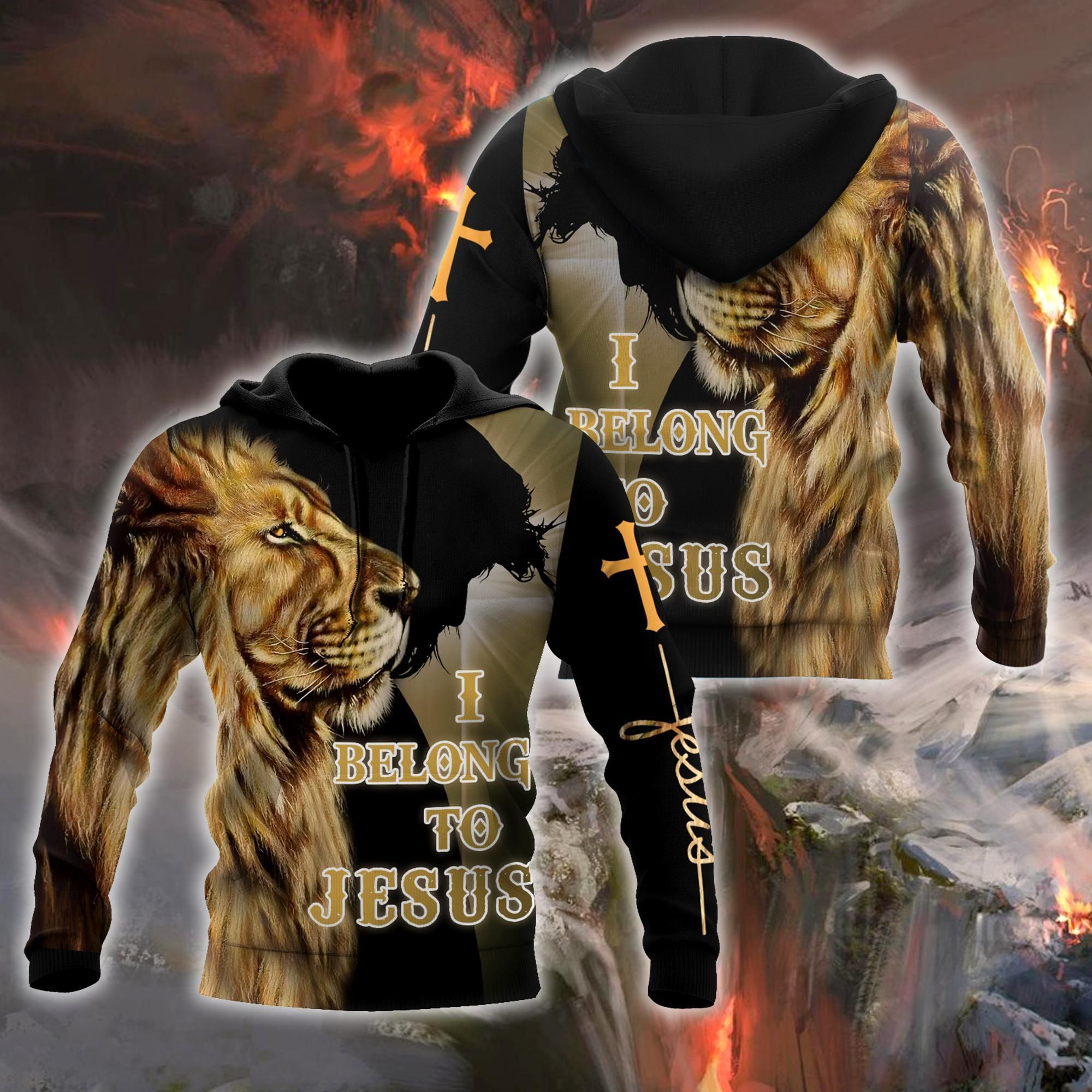 Unisex Lion Love Jesus 3D Hoodie All Over Print