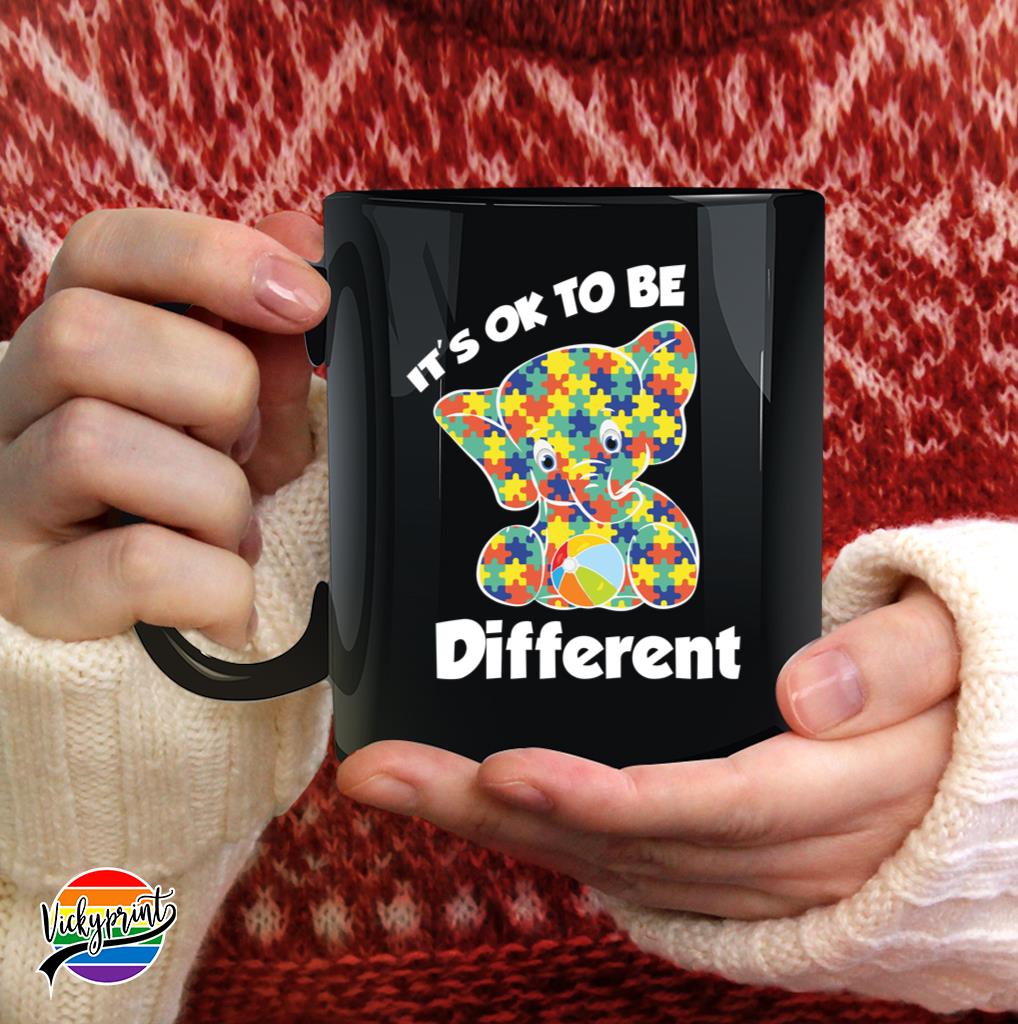 Baby Elephant Autism awareness It is ok to be different Mug