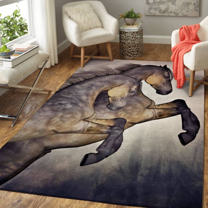 Stallions pastel – Animals Area Rug Carpet